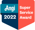 Orange and Blue Angi logo for a 2022 super service award